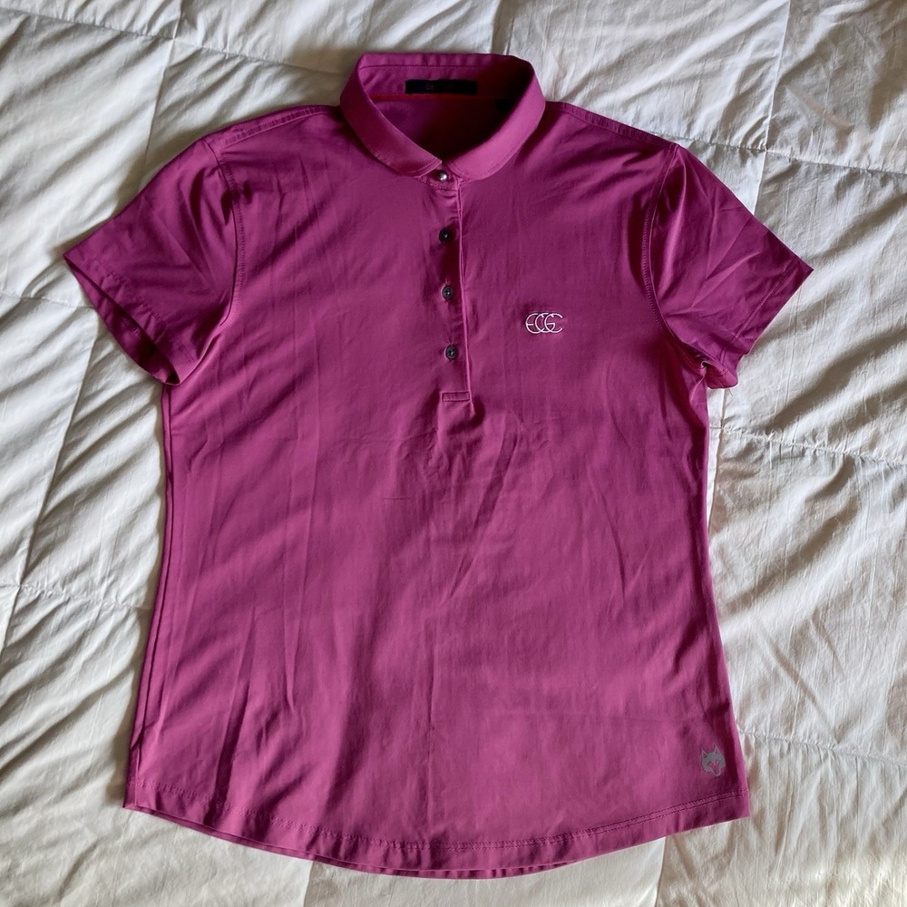 Greyson Scarlett Performance Golf Polo Womens M Pink SS Stretch Sporty Athletic - Picture 2 of 13